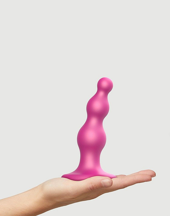 Розовая насадка Strap-On-Me Dildo Plug Beads size S от Intimcat