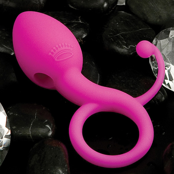 Вибромассажер - Яичко, розовый с эрекционным кольцом - силикон