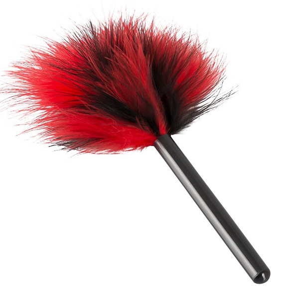 Красно-черная пуховка Mini Feather - 21 см. от Intimcat