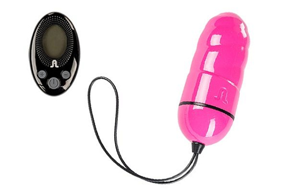 Розовое виброяйцо Ocean Storm + LRS с пультом ДУ - анодированный пластик (ABS)