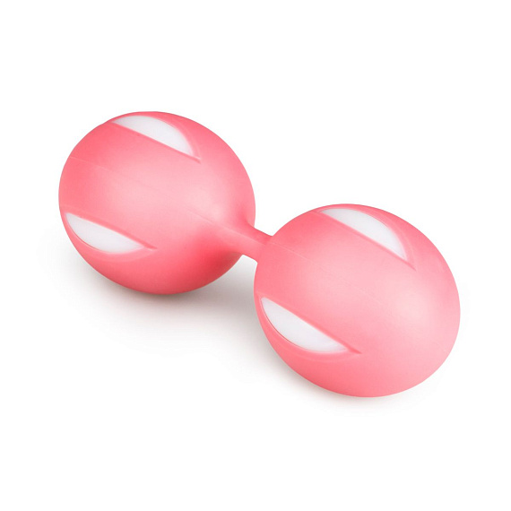 Розовые вагинальные шарики Wiggle Duo - анодированный пластик, силикон