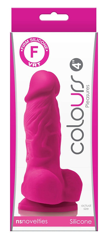Розовый фаллоимитатор на присоске Pleasures 4  - 14,2 см. - силикон