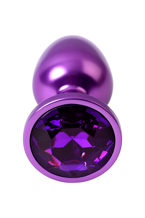Фиолетовый анальный плаг с кристаллом фиолетового цвета - 7,2 см. ToyFa