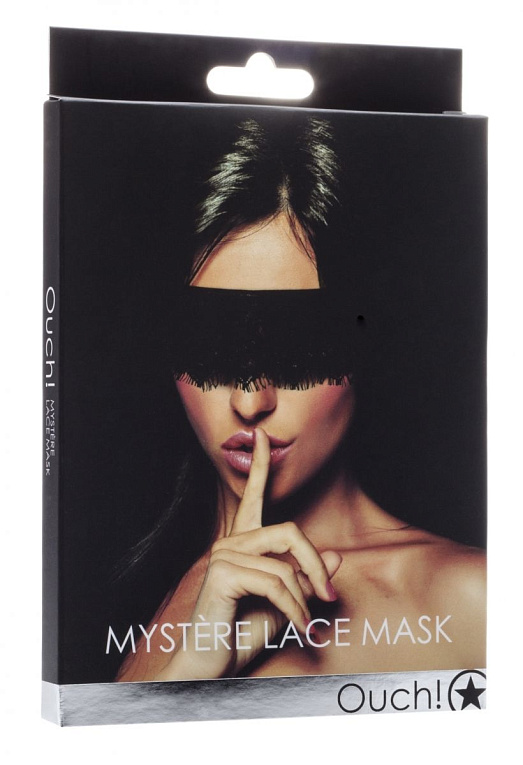 Черная кружевная маска Mystere Lace Mask от Intimcat
