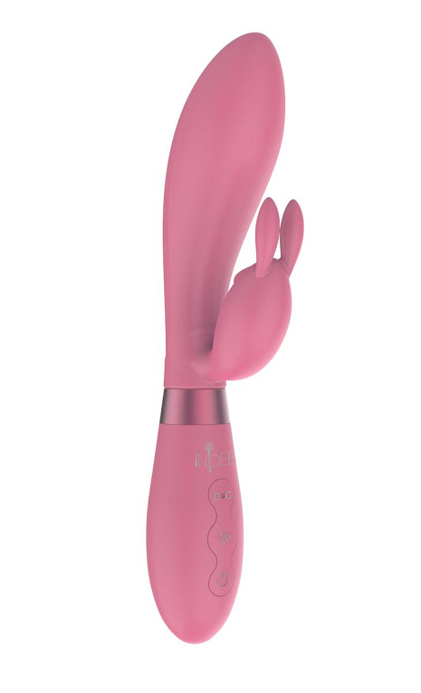 Розовый вибратор-кролик Indeep Theona - 21,5 см. - силикон