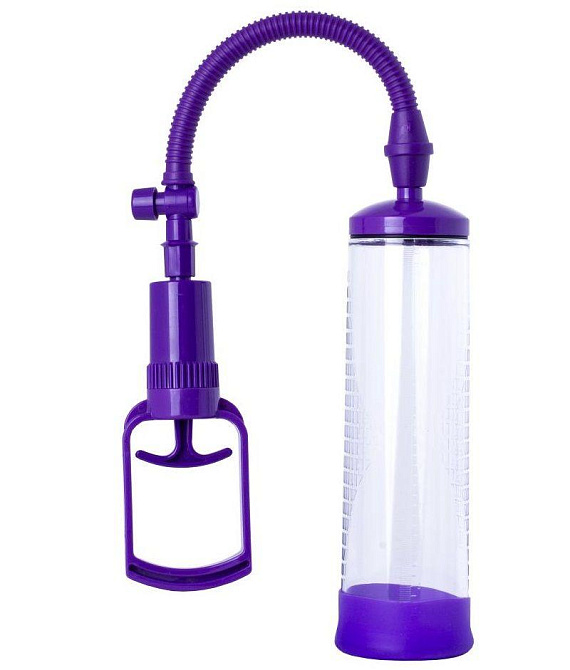 Фиолетовая вакуумная помпа с прозрачной колбой - поливинилхлорид (ПВХ, PVC)
