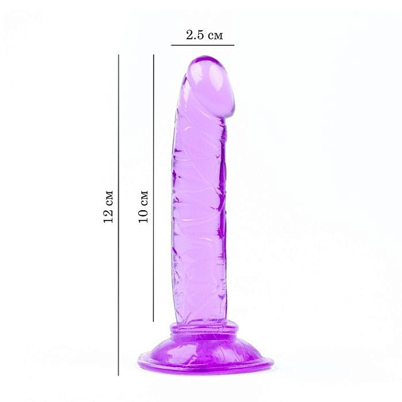 Фиолетовый анальный фаллоимитатор на присоске - 12 см. - фото 5