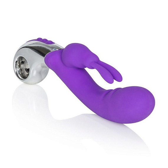 Фиолетовый вибратор Embrace Bunny Wand - 21 см. - фото 5