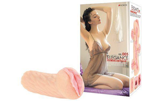 Телесный реалистичный мастурбатор-вагина Elegance.005 с двойным слоем материала - Термопластичная резина (TPR)