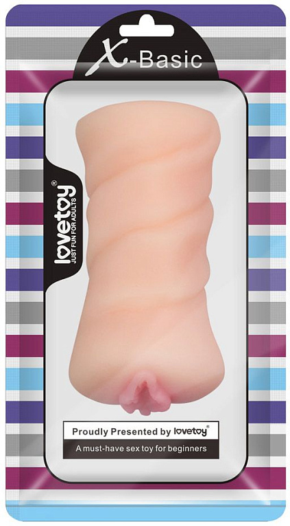 Телесный мастурбатор-вагина X-Basic Pocket Pussy без вибрации - термопластичный эластомер (TPE)