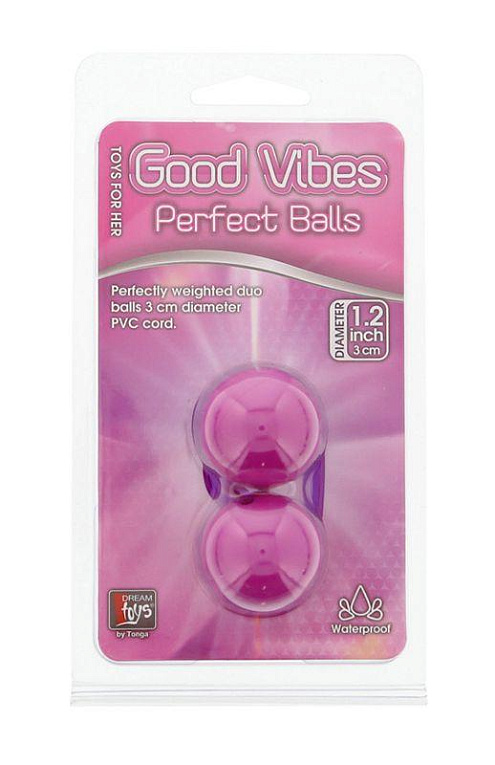 Фиолетовые вагинальные шарики на мягкой сцепке GOOD VIBES PERFECT BALLS - поливинилхлорид (ПВХ, PVC)