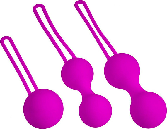 Набор лиловых вагинальных шариков Shrink Orbs - силикон