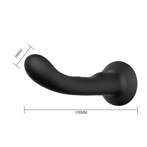 Страпон с изогнутой головкой Ultra Harness Curvy Dildo - 15,8 см. - фото 6