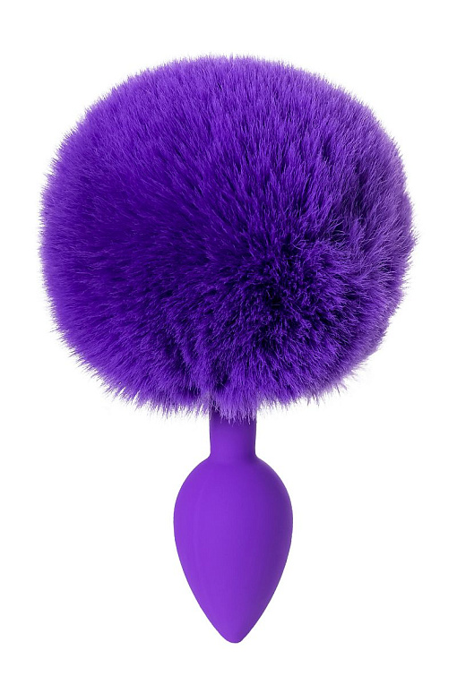 Фиолетовая анальная втулка Sweet bunny с фиолетовым пушистым хвостиком от Intimcat
