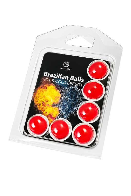 Набор из 6 шариков с массажным маслом Brazilian Balls с охлаждающим и разогревающим эффектом - 