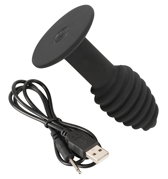 Черная анальная вибропробка Twist Butt Plug - 10,7 см. - фото 6