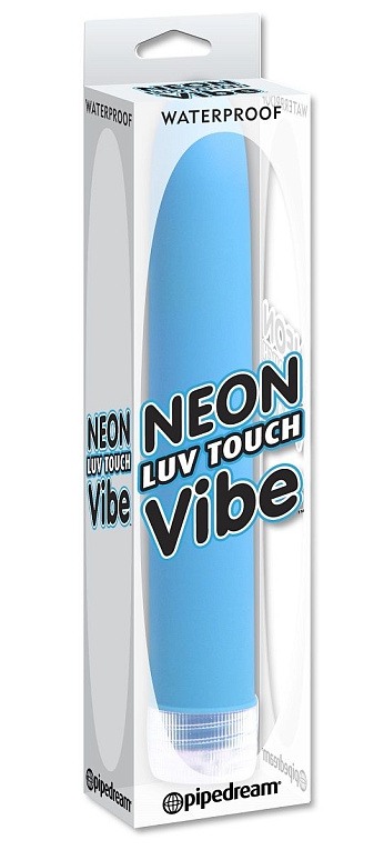 Неоново-голубой вибратор Neon Luv Touch Vibe - 17 см. Pipedream