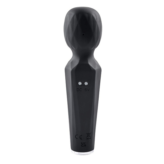 Черный wand-вибратор Rainbow Sucker с вакуумной стимуляцией - 16,2 см. от Intimcat
