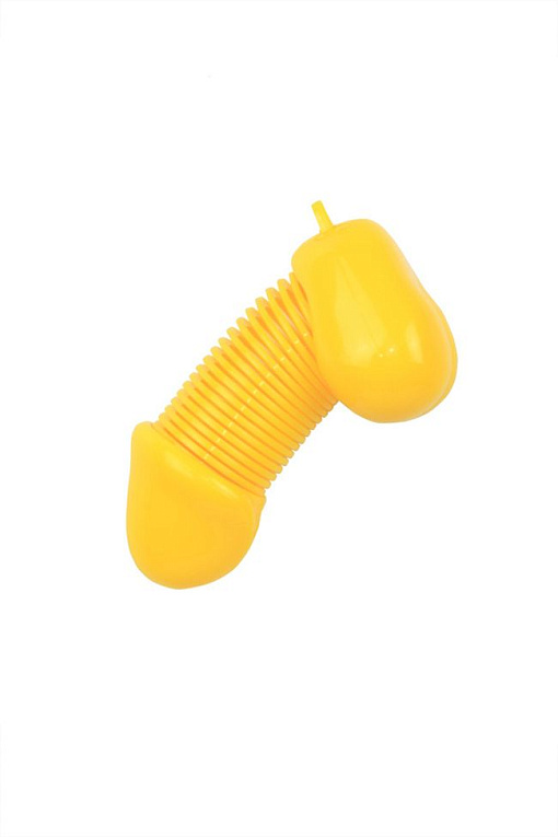 Желтый брелок для ключей в форме пениса - поливинилхлорид (ПВХ, PVC)