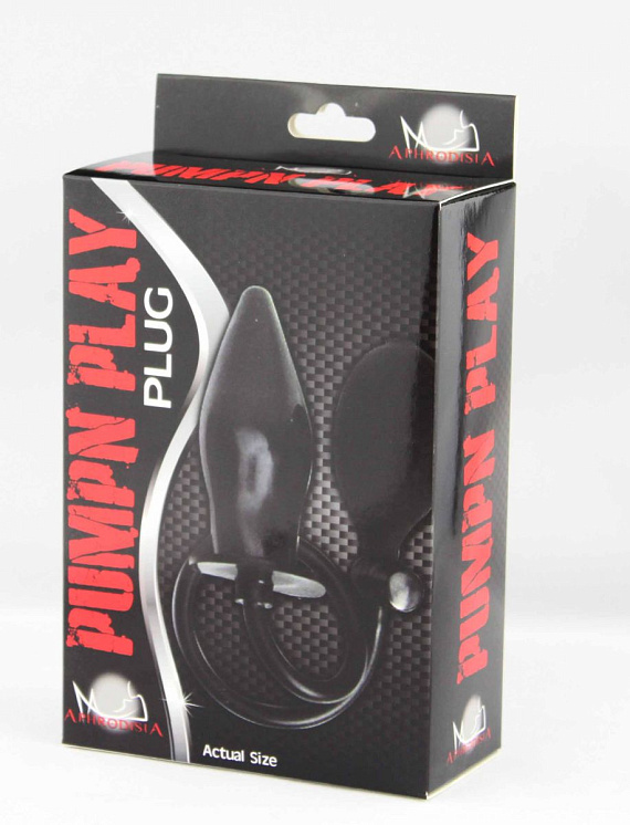 Черный анальный стимулятор с расширением Pumpn Play Plug - 12 см. - поливинилхлорид (ПВХ, PVC)