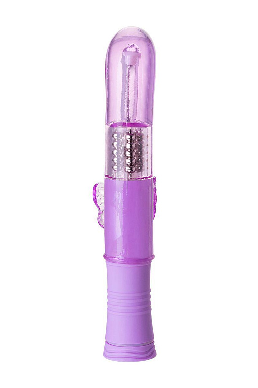 Фиолетовый вибратор High-Tech fantasy с бабочкой для клитора - 22,4 см. - фото 5