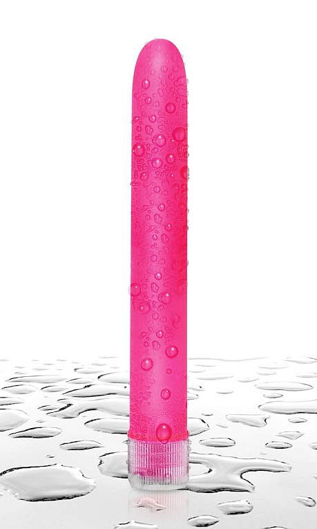 Тонкий розовый классический вибратор Neon Luv Touch Slims - 14,6 см. Pipedream