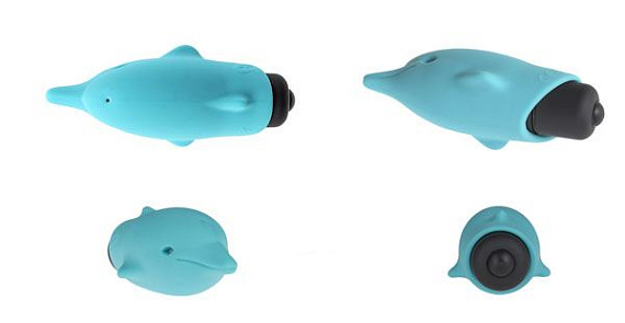 Голубой вибростимулятор-дельфин Lastic Pocket Dolphin - 7,5 см. от Intimcat