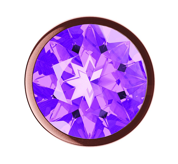Пробка цвета розового золота с фиолетовым кристаллом Diamond Amethyst Shine L - 8,3 см. от Intimcat