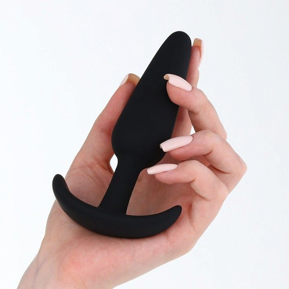 Черная силиконовая анальная пробка Soft-touch - 12,5 см. от Intimcat