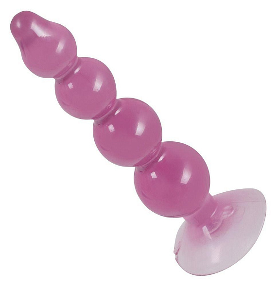 Фиолетовый анальный стимулятор-ёлочка Anal Beads - 13 см. - Термопластичная резина (TPR)
