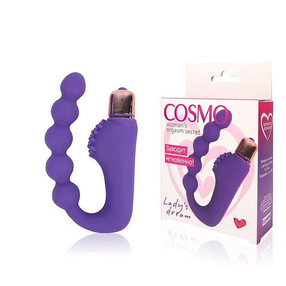 Фиолетовый фантазийный вибромассажер-елочка Cosmo - силикон