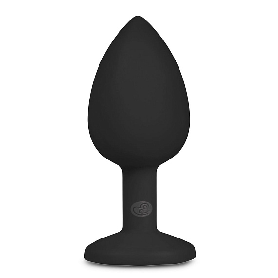 Черная анальная пробка с кристаллом Diamond Plug Small - 7,5 см. - силикон
