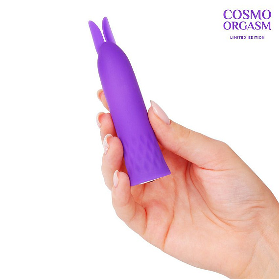 Фиолетовый вибростимулятор в форме зайчика - 10,5 см. - фото 6
