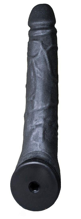 Чёрная фаллическая насадка BLACK BENT 3 - 22 см. - поливинилхлорид (ПВХ, PVC)