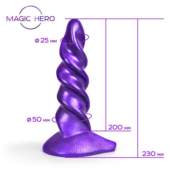 Фиолетовый фантазийный спиралевидный фаллоимитатор - 23 см. - фото 6