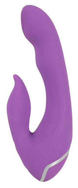 Фиолетовый вибромассажёр для внутренней и наружной стимуляции Purple Vibe G-Spot - 20 см. от Intimcat