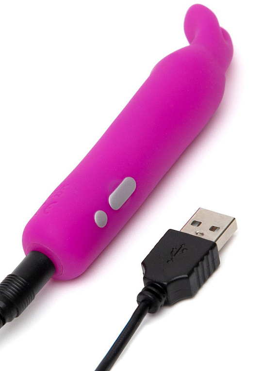 Лиловая вибропуля с ушками Rechargeable Rabbit Ears Bullet Vibrator Happy Rabbit