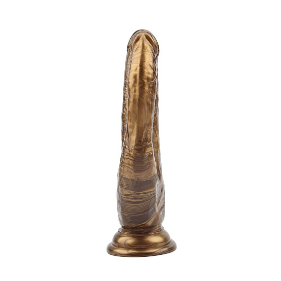Золотистый анально-вагинальный фаллоимитатор Ivana Havesex - 19,5 см. Chisa