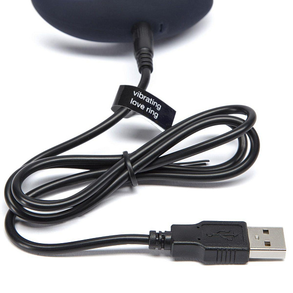 Тёмно-синее эрекционное кольцо Release Together USB Rechargeable Cock Ring от Intimcat