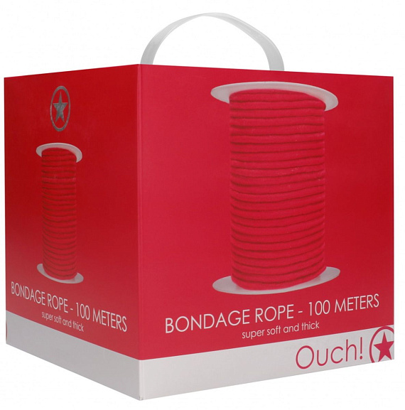 Красная веревка для связывания Bondage Rope - 100 м. - хлопок