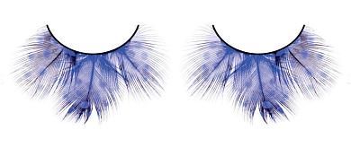 Голубые пушистые ресницы из перьев