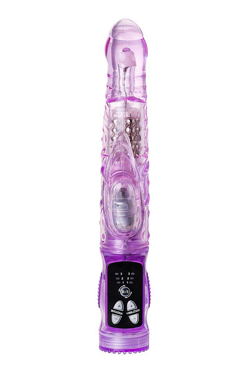 Фиолетовый вибратор High-Tech fantasy с клиторальным лепестком - 21 см. от Intimcat