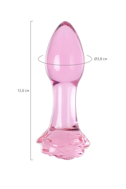 Розовая анальная втулка из стекла - 12,6 см. - фото 6