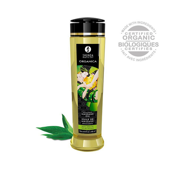 Массажное масло Organica с ароматом зеленого чая - 240 мл. - 