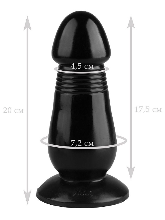 Черная реалистичная анальная втулка - 20 см. - эластомер (полиэтилен гель)