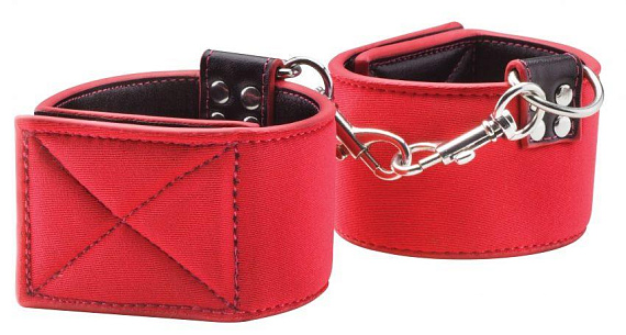 Чёрно-красные двусторонние наручники Reversible Wrist Cuffs - 