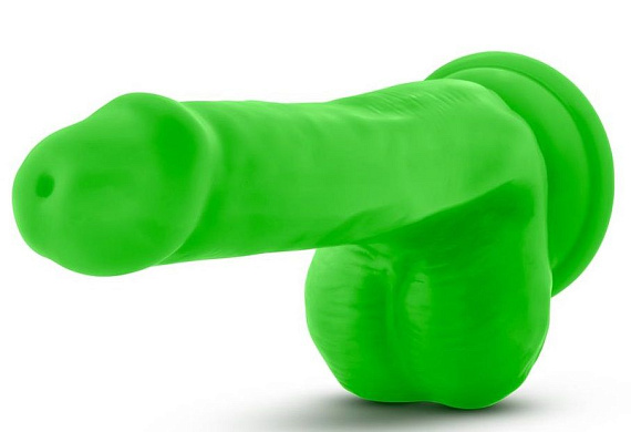 Зеленый фаллоимитатор 6 Inch Silicone Dual Density Cock with Balls - 15,24 см. Blush Novelties