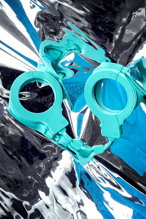 Аквамариновые силиконовые наручники - фото 8