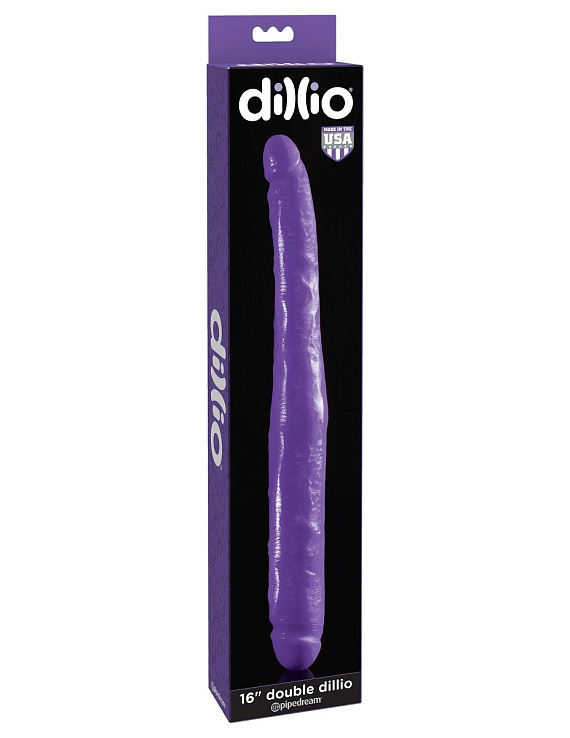 Фиолетовый двусторонний фаллоимитатор 16  Double Dillio - 40,6 см. от Intimcat