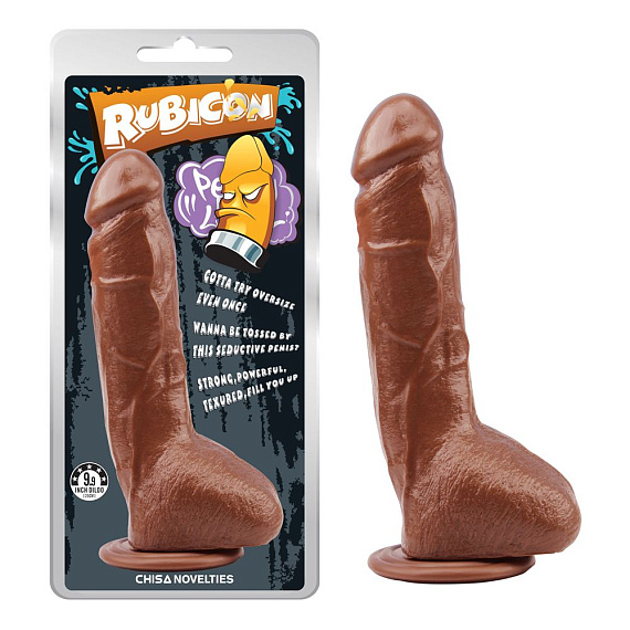 Коричневый фаллоимитатор Brunet Trick Penis - 22,5 см. - поливинилхлорид (ПВХ, PVC)